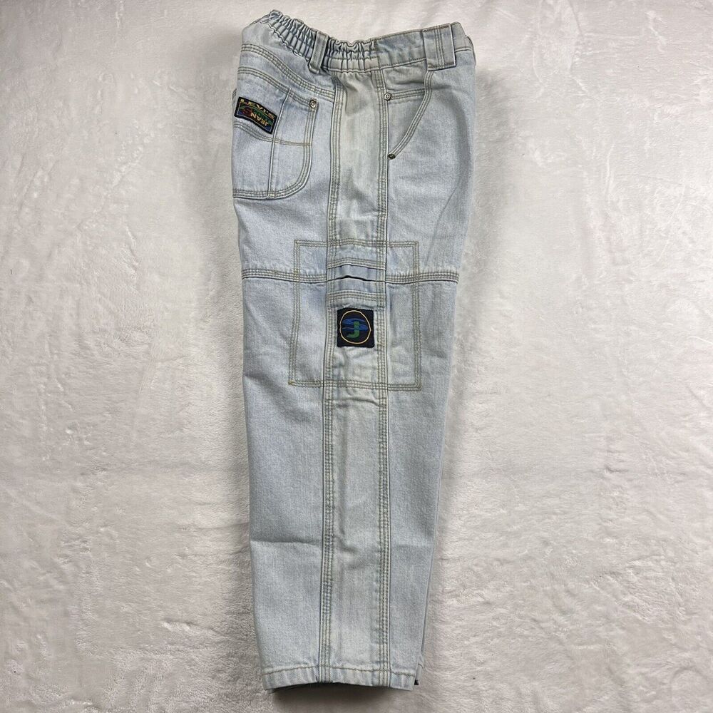 Levi’s Sport Vintage Boys Kids Youth Acid Wash Blue Jeans Size 8 Cargo